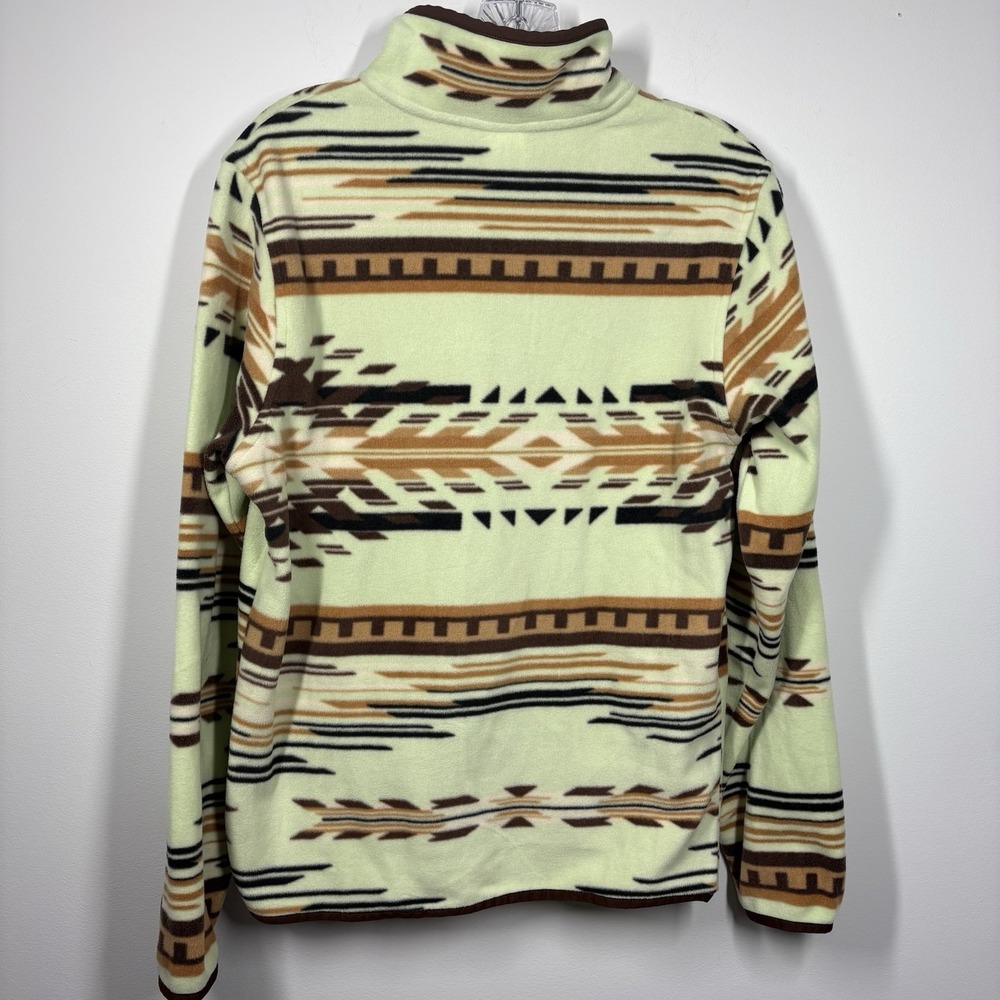 Cinch Womens Southwestern Fleece Pullover Size S Mint Green Brown Aztec Pattern - Picture 3 of 11